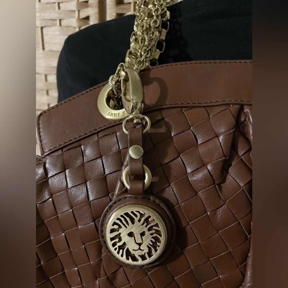 Anne Klein Bag Genuine Leather Purse Chain Shoulder Strap Bag Authentic Like NEW - Picture 10 of 15